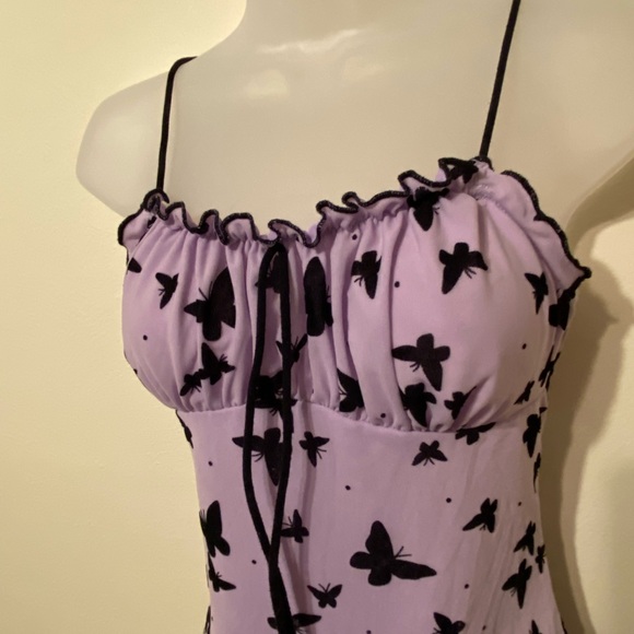 Purple Butterfly Bodycon Dress - Size L - Picture 4 of 7
